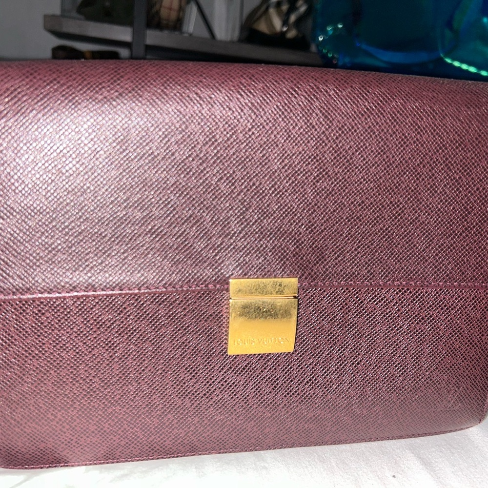 Louis Vuitton Red Clutch with Gold Hardware
